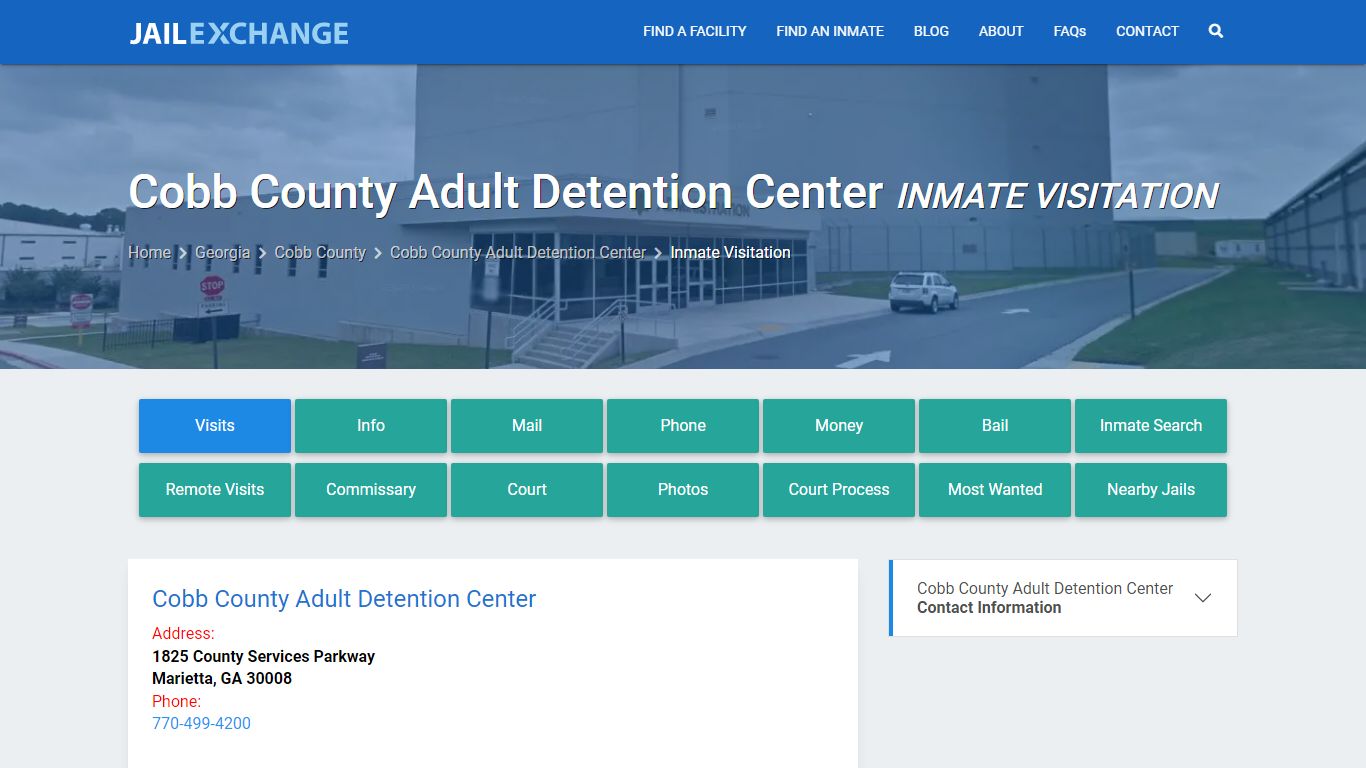 Inmate Visitation - Cobb County Adult Detention Center, GA - Jail Exchange